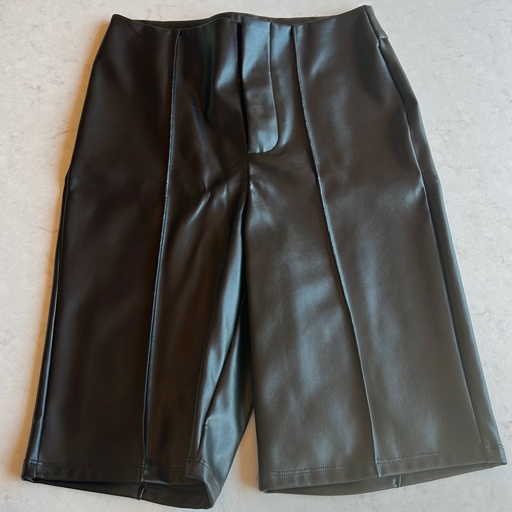 Good American Leather Shorts